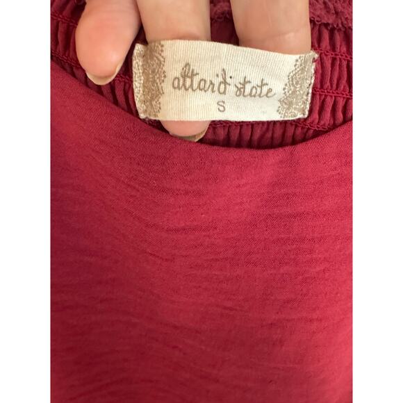 Altar’d State Long Sleeve Peplum Crop Top – Size Small – Red Wine Color - Picture 3 of 7